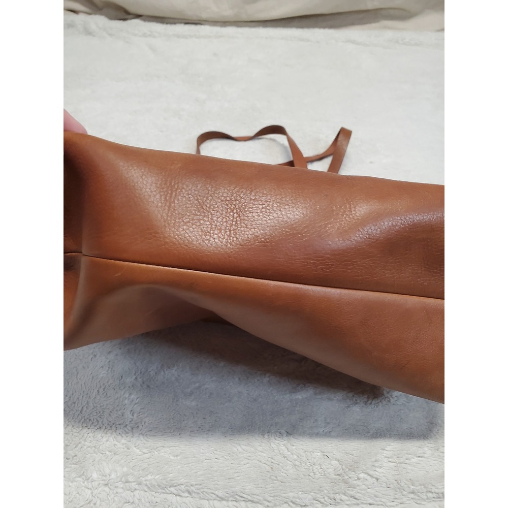 Madewell Tan Leather Large Tote Purse Bag Classic Clean Girl Boho Minimalist - Picture 4 of 14